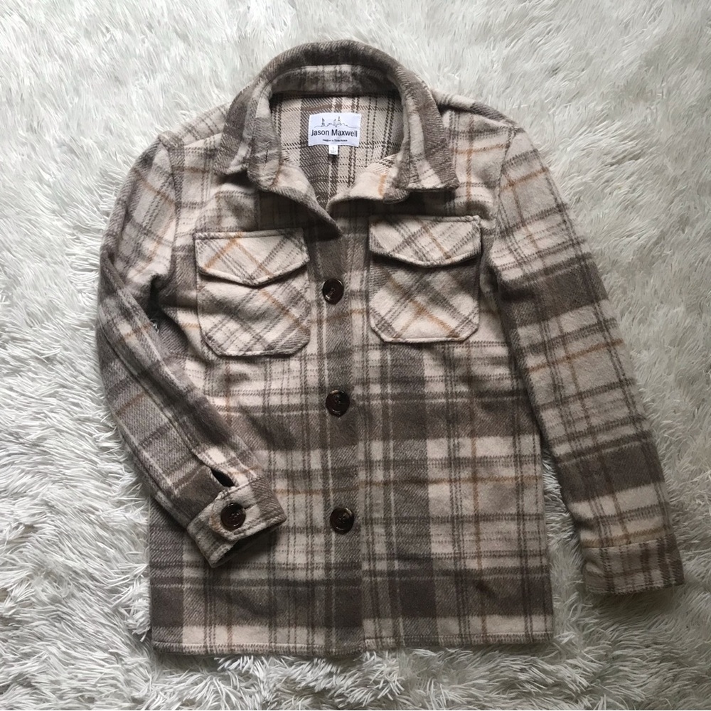 Jason Maxwell Wool Plaid Heavy Shacket Size Small